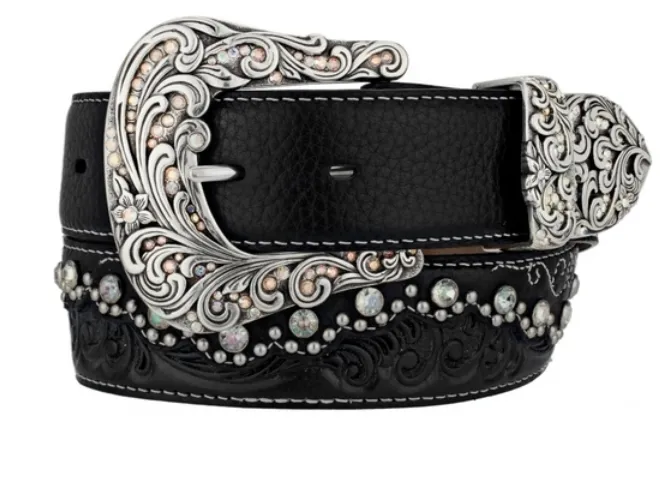 Tony Lama Women's Kaitlyn Crystal Leather Belt