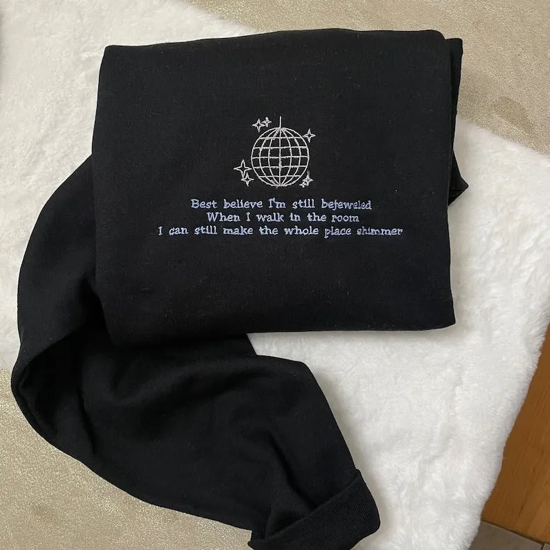 TS Embroidered Bejeweled Sweatshirt