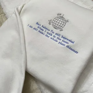 TS Embroidered Bejeweled Sweatshirt