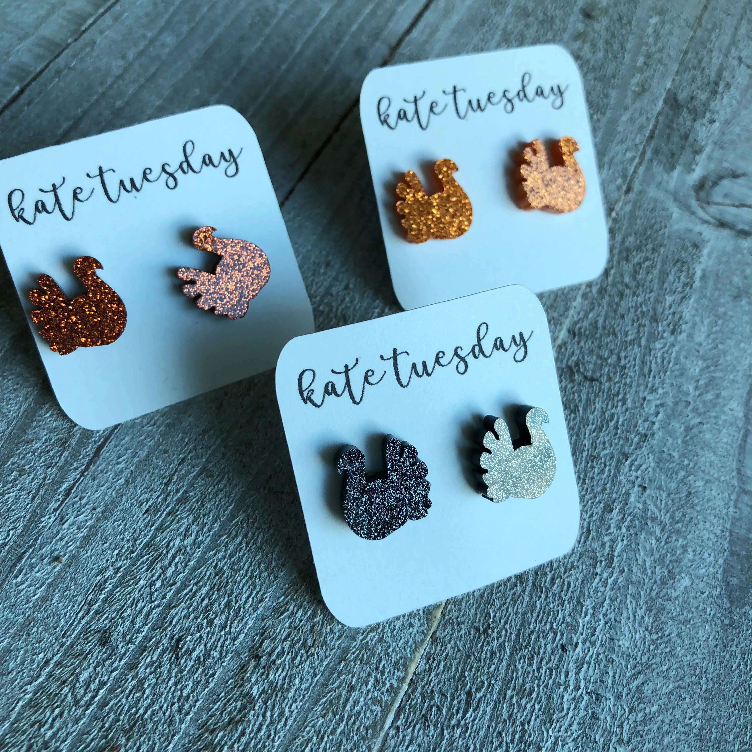 Turkey Sparkly Glitter Earrings
