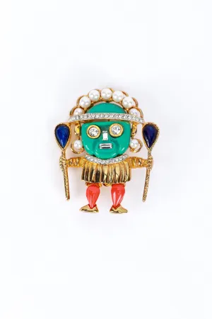 Turquoise Medicine Man Brooch