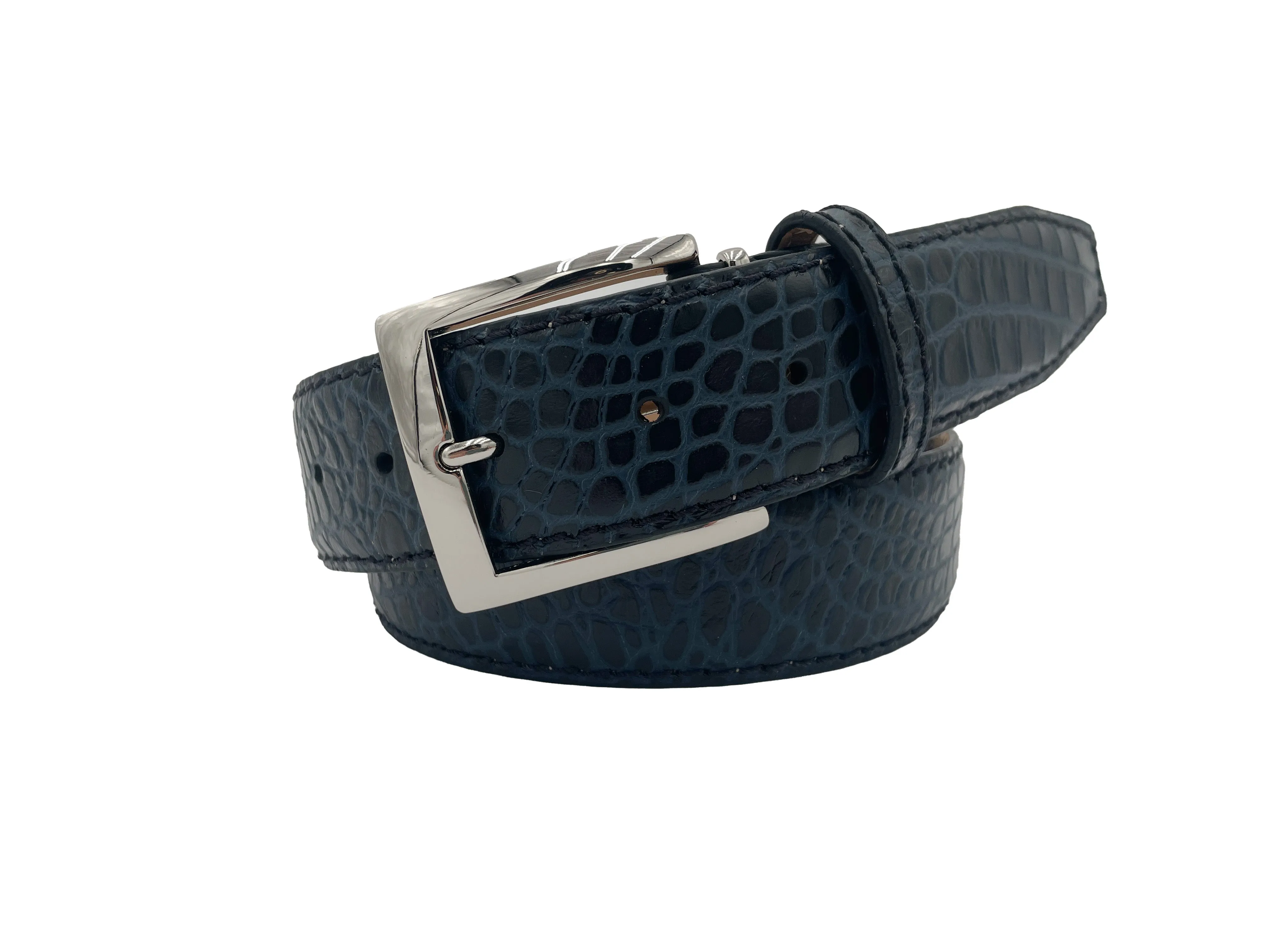 Two-Toned Mock Croc Belt - Ocean Black - 40mm - Up to 50"