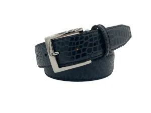 Two-Toned Mock Croc Belt - Ocean Black - 40mm - Up to 50"