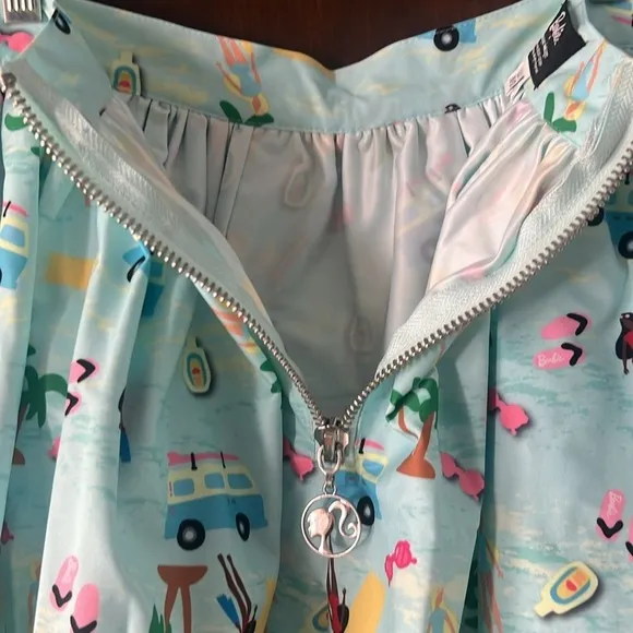Unique Vintage Barbie Beach Fun Blue Gellar Skater Swing Skirt Size Large 10/12