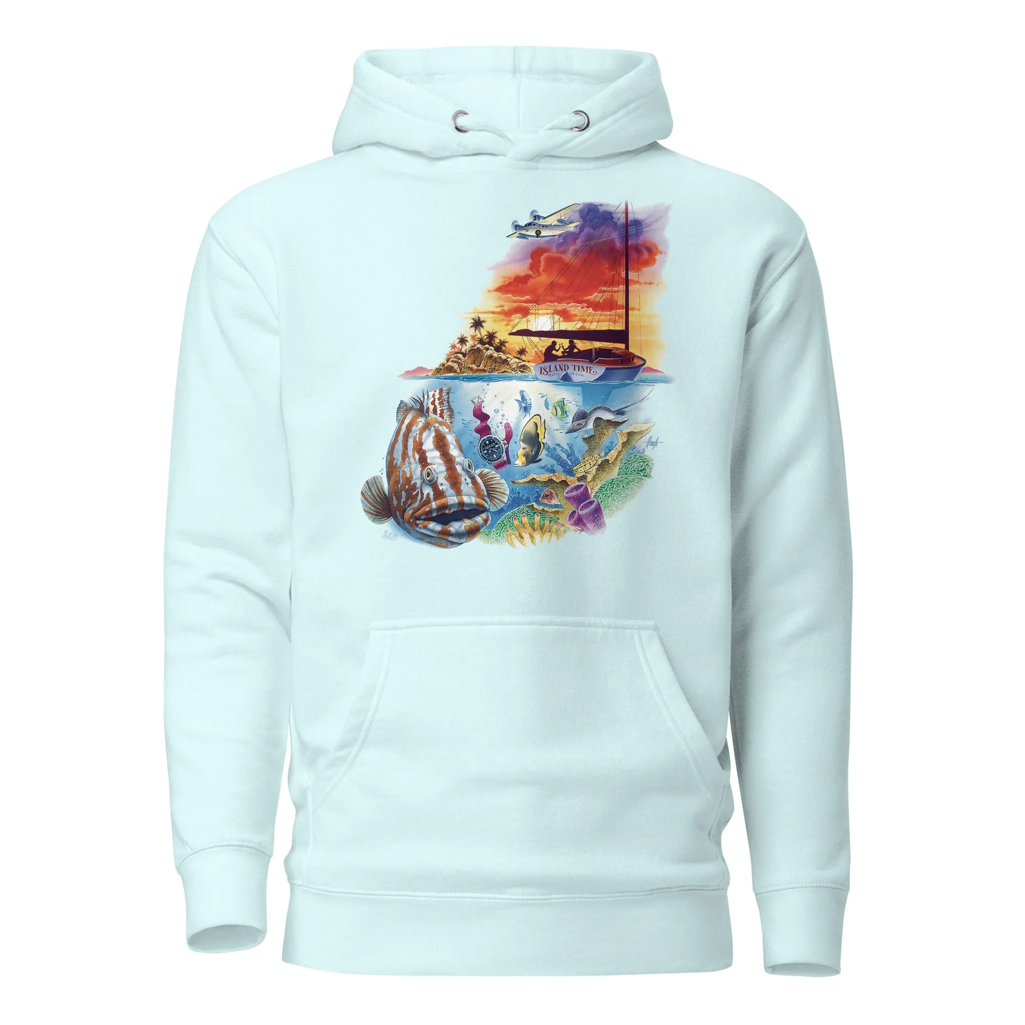 Unisex Premium Island Time Scuba Diving Hoodie Underwater
