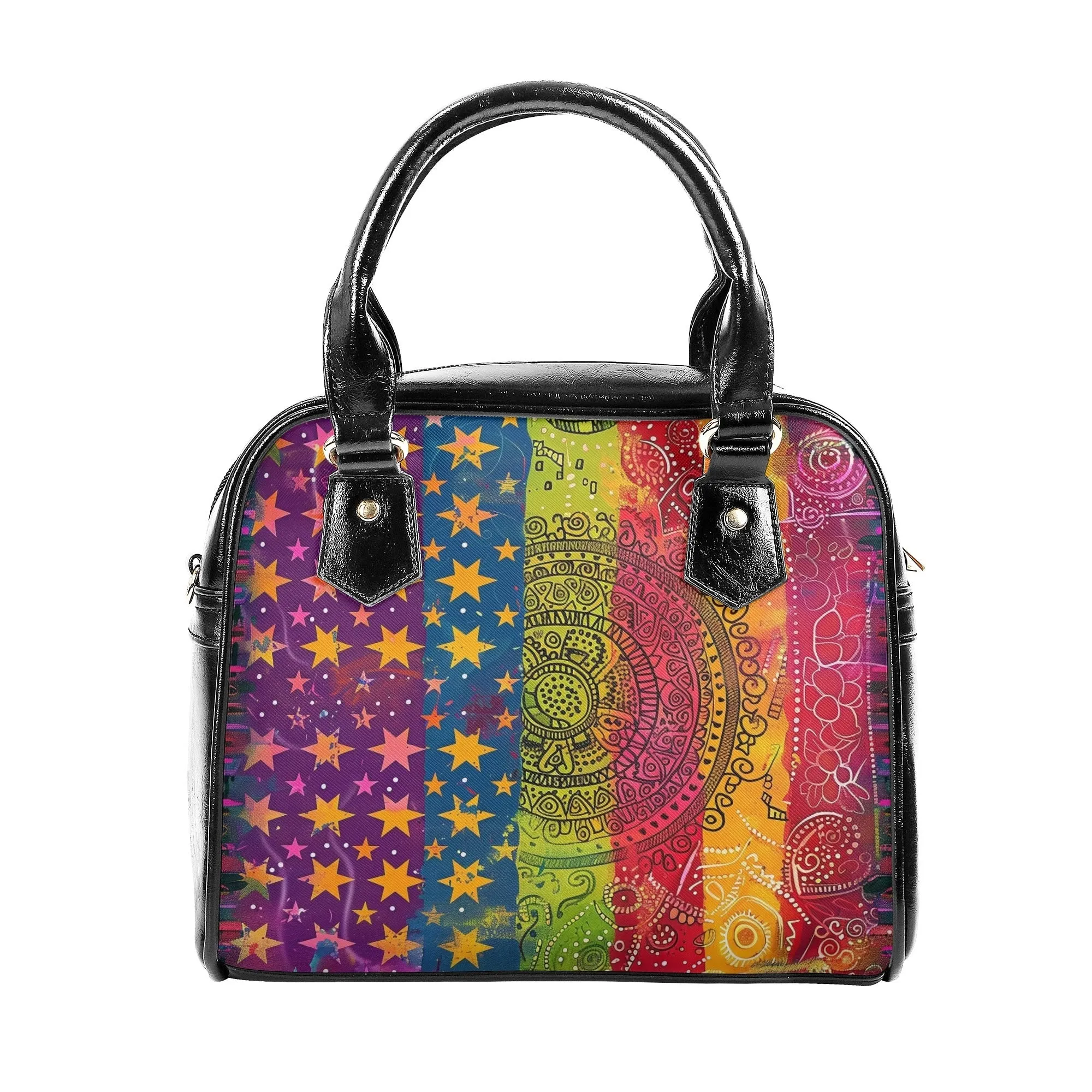 Vibrant Rainbow Pride Mandala Handbag – Colorful Boho Chic Tote for Everyday Style