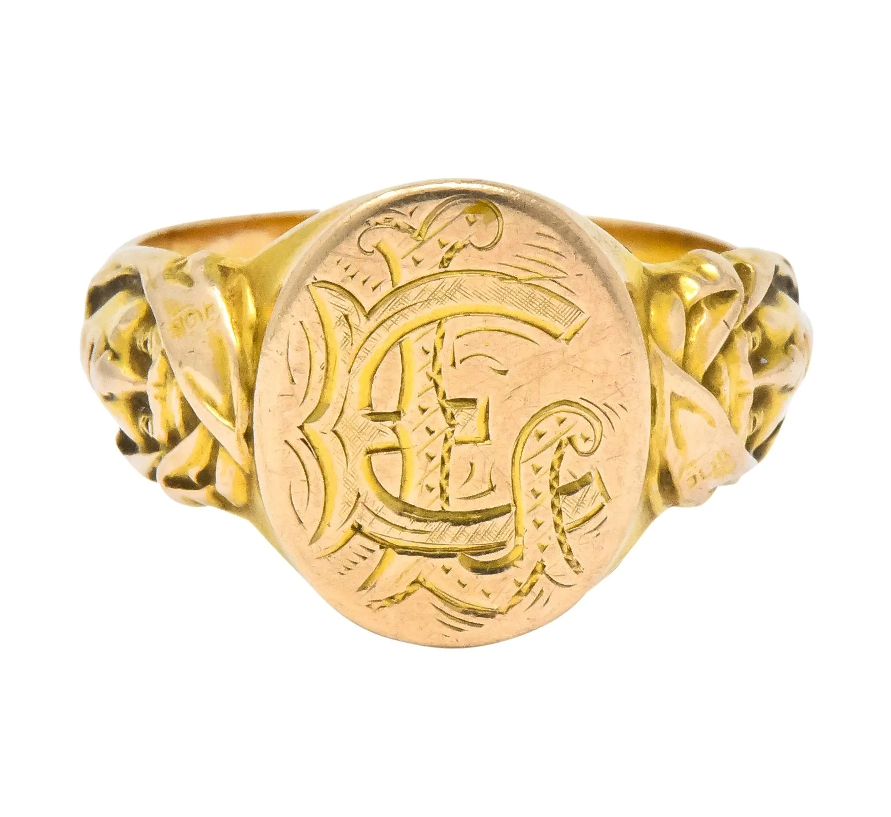 Victorian 14 Karat Gold Cloaked Wise Man Unisex Signet Ring