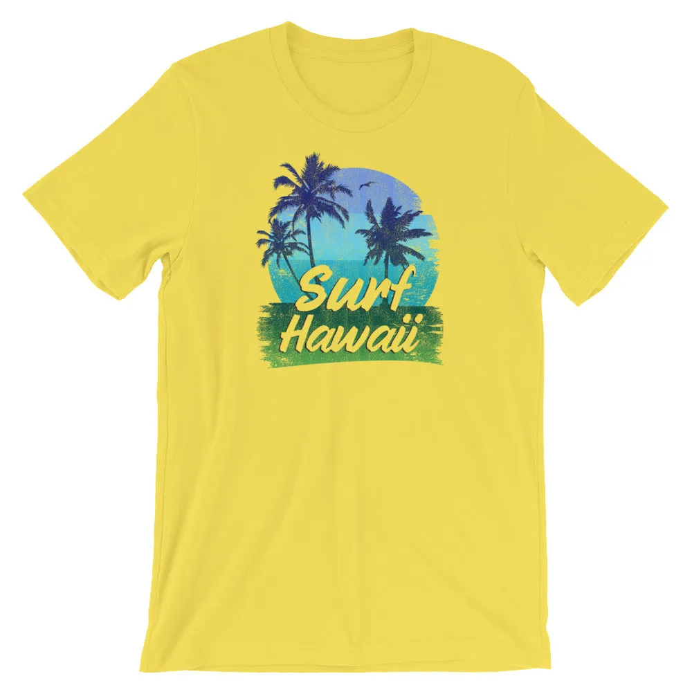 Vintage-Look Surf Hawaii Beach Summer Vacation Short-Sleeve Unisex T-Shirt
