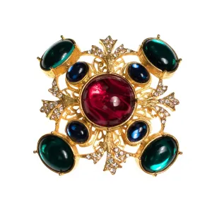 Vintage RJ Graziano Royal Colors Bejeweled Maltese Cross
