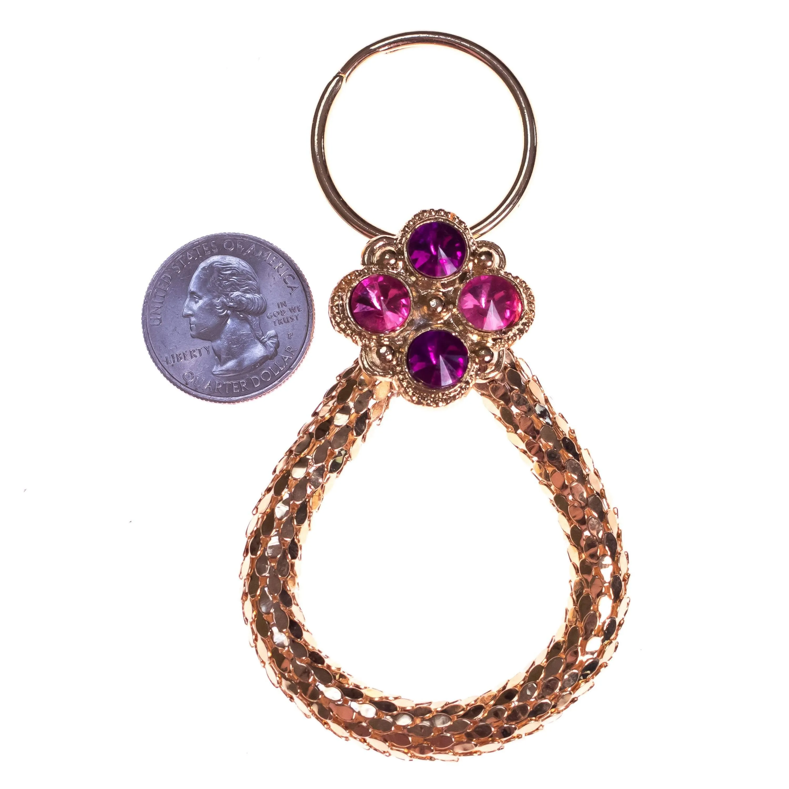 Vintage Whiting and Davis Bejeweled Keychain