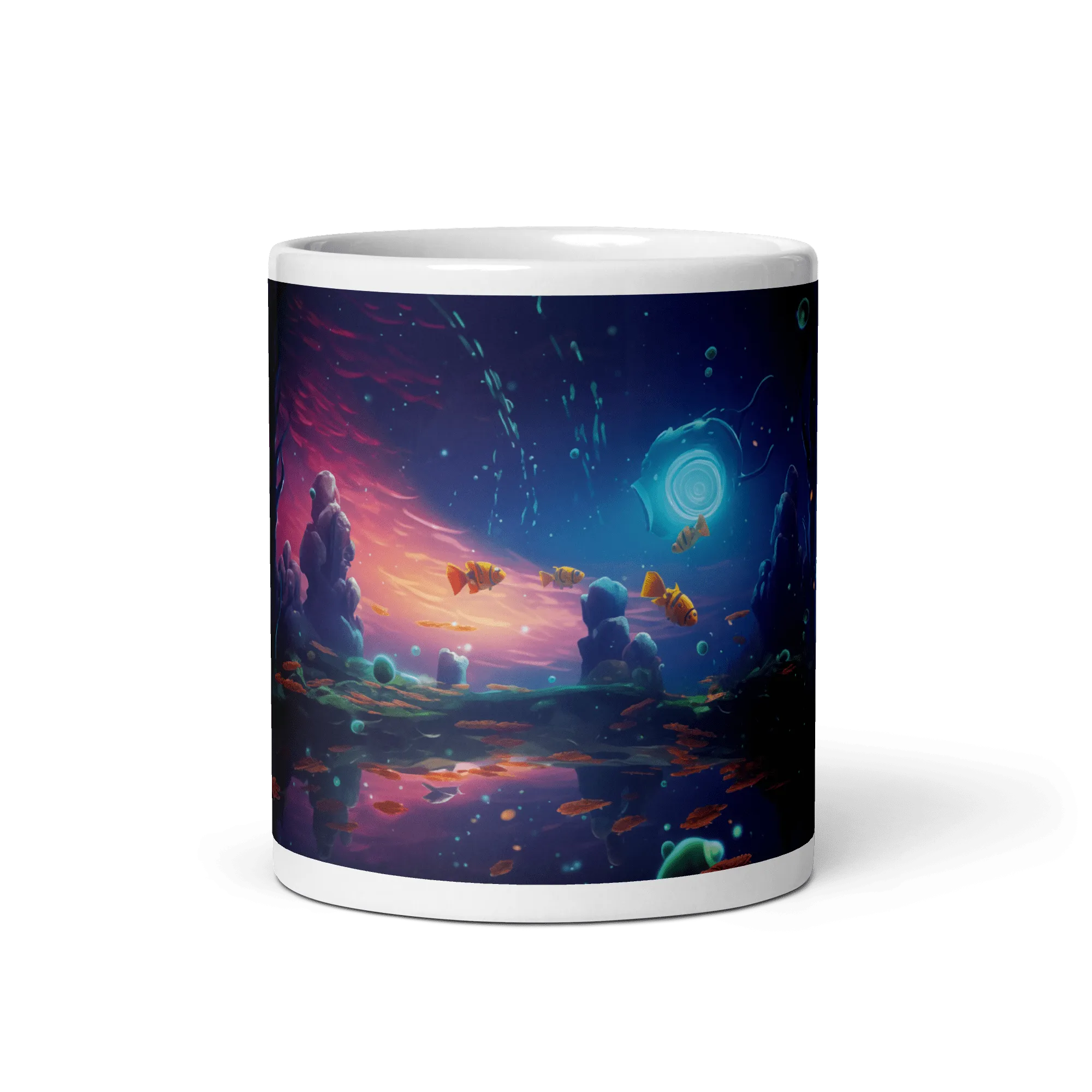 Void Space Aquarium White Glossy Mug