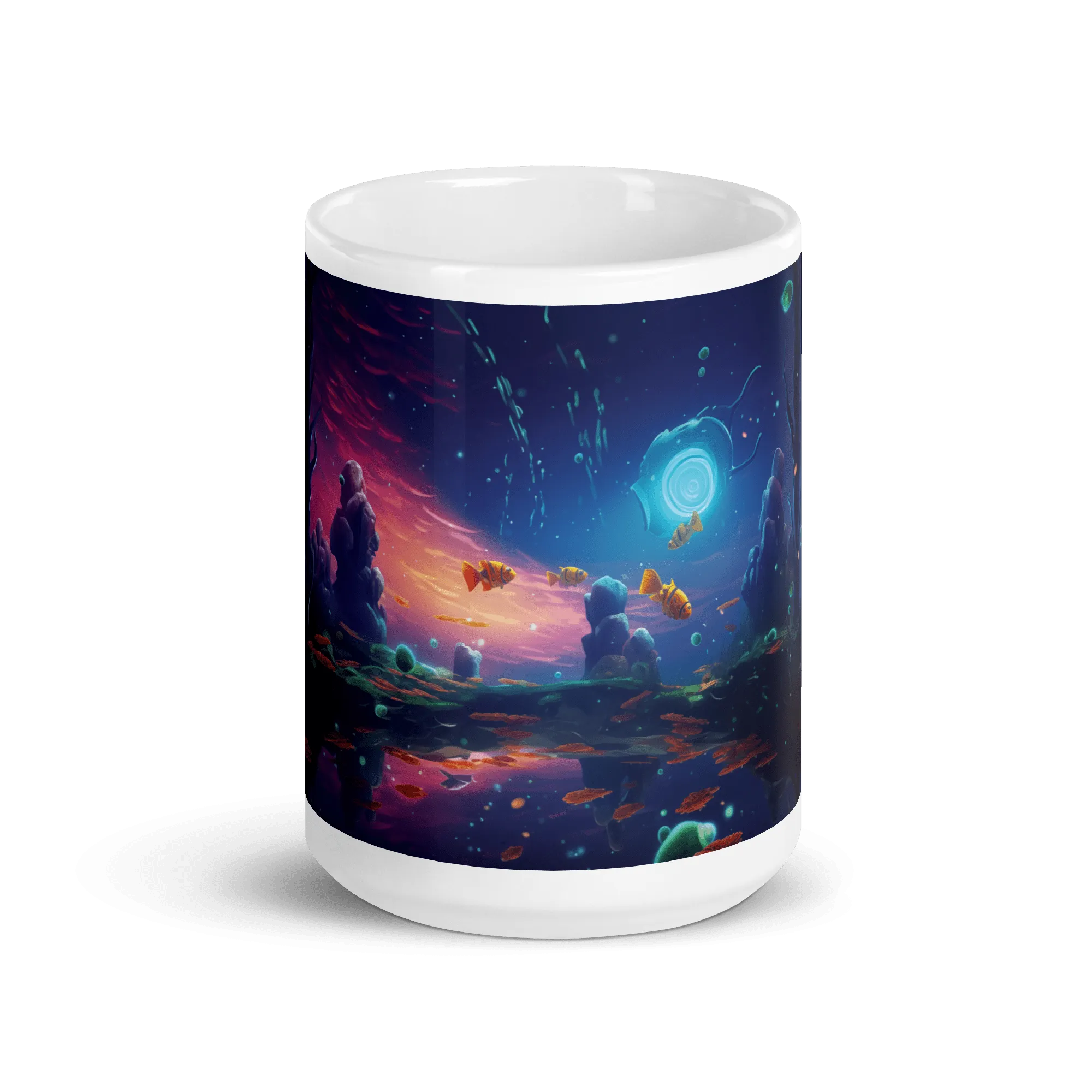Void Space Aquarium White Glossy Mug