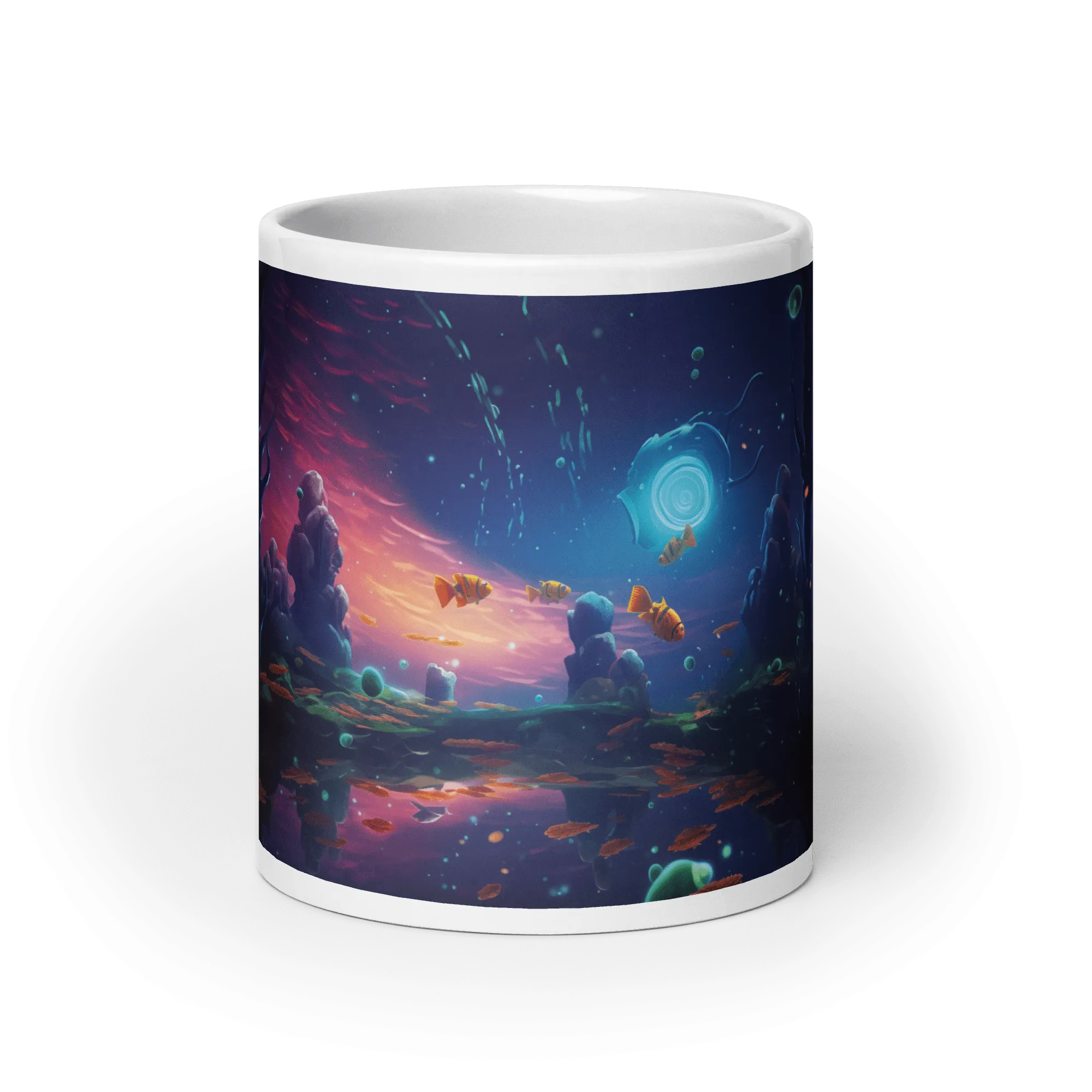 Void Space Aquarium White Glossy Mug