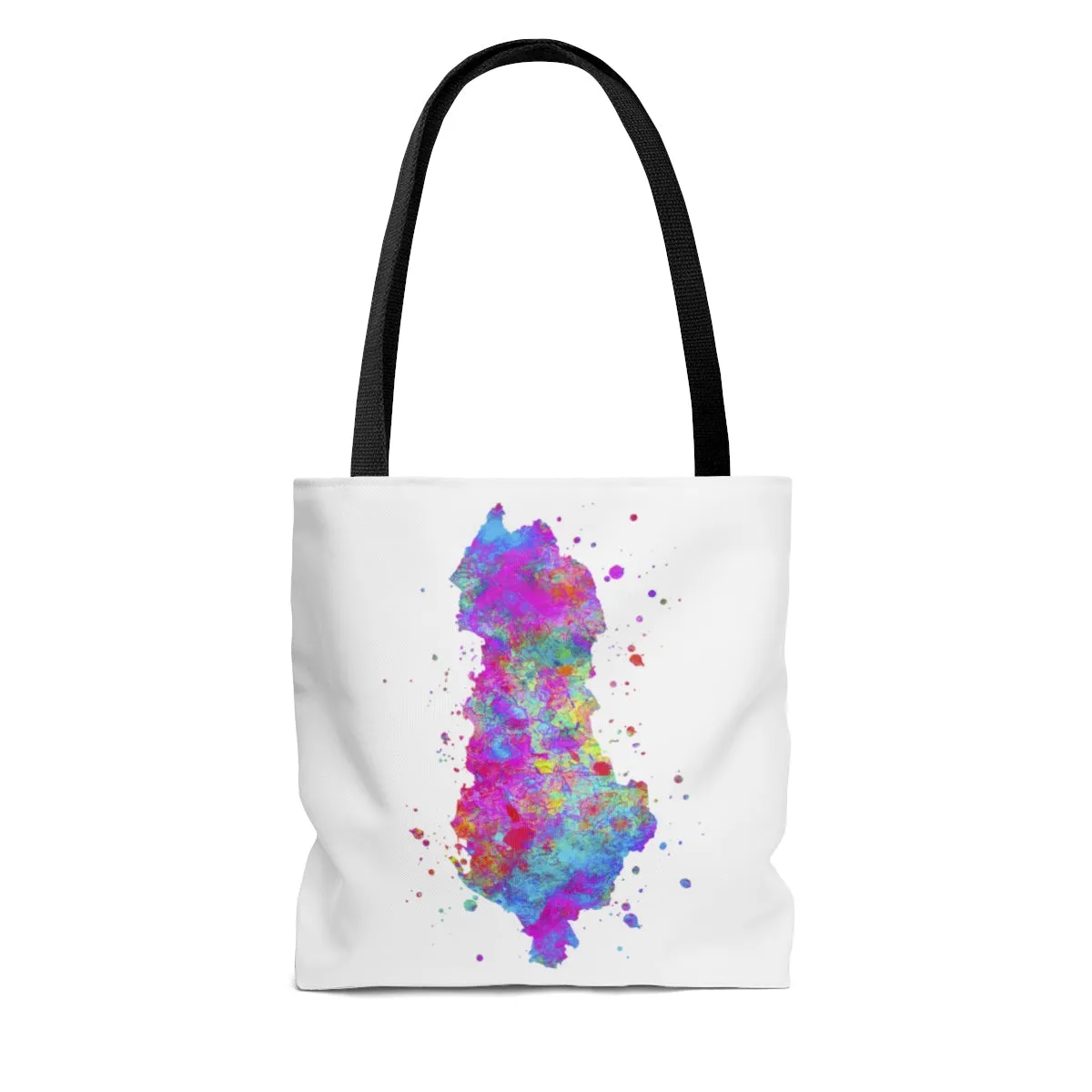 Watercolor Albania  Map Tote Bag
