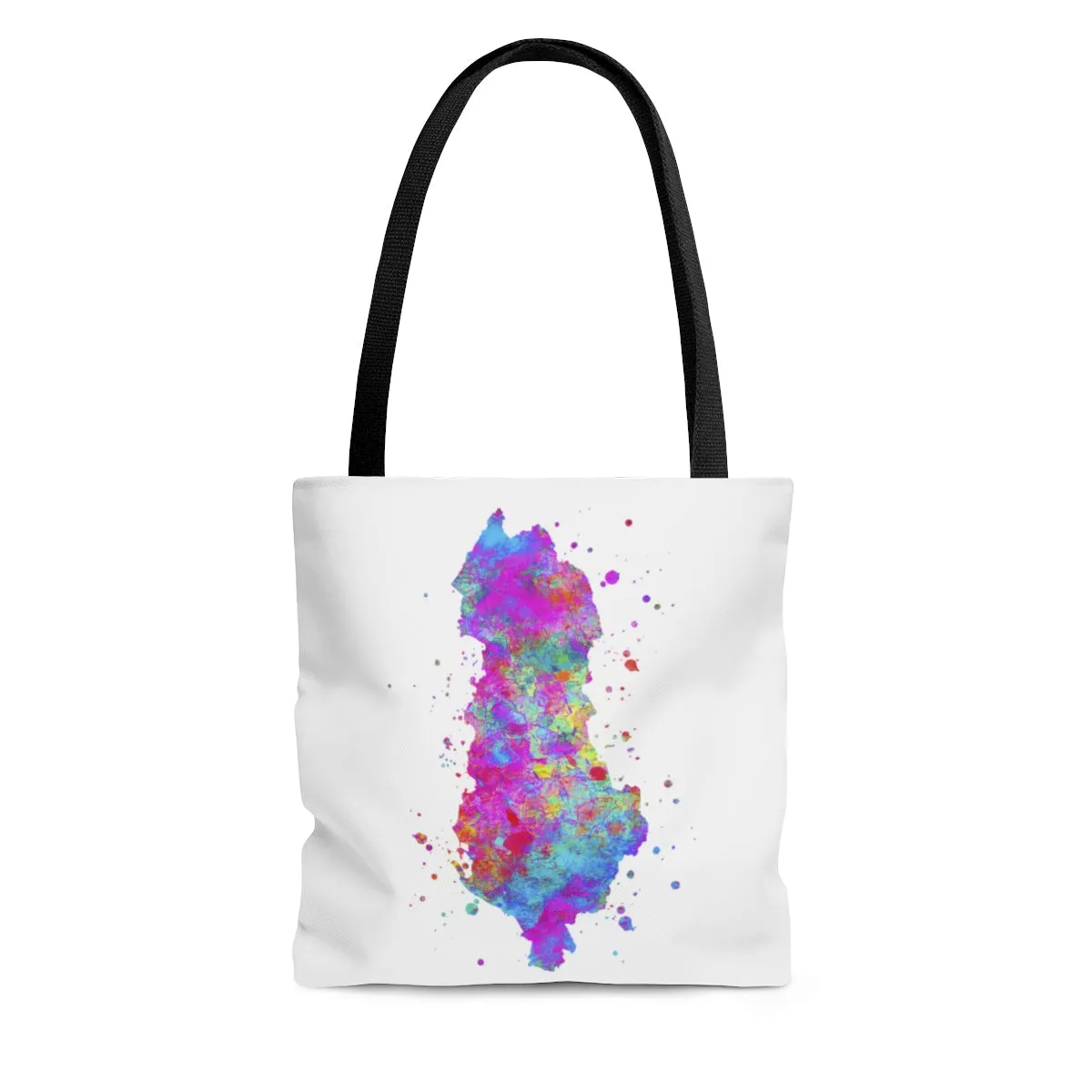 Watercolor Albania  Map Tote Bag