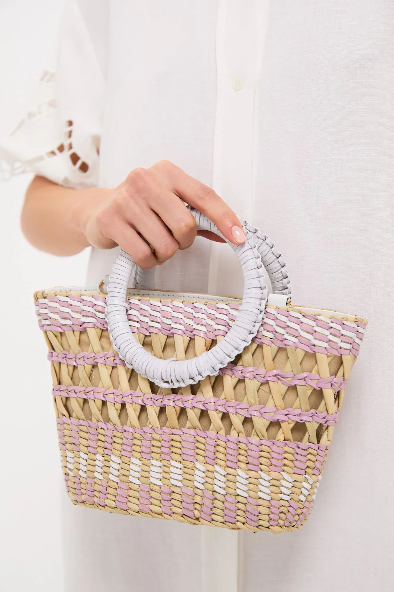 White and Multi Rio Mini Tote