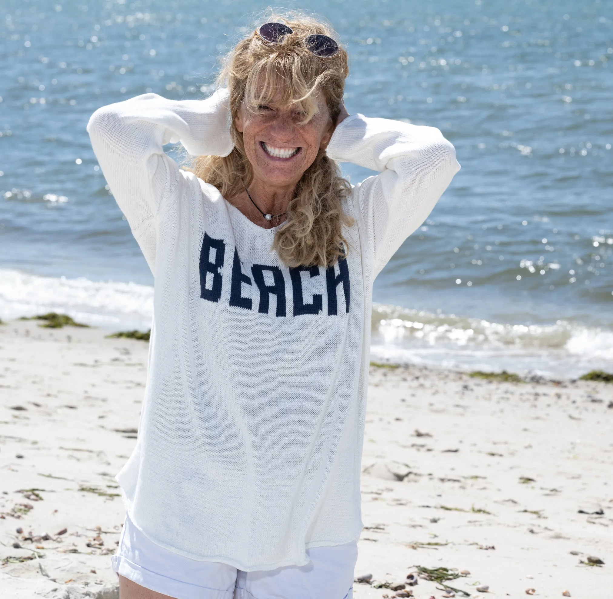 White Beach Sweater