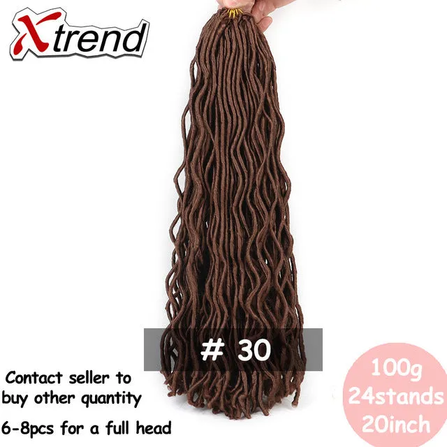 Xtrend Faux Locs Crochet Braid Twist Hair 20inch 24roots Synthetic Kanekalon Braiding wavy