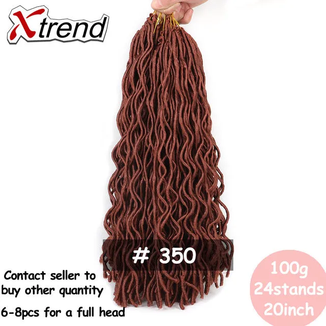 Xtrend Faux Locs Crochet Braid Twist Hair 20inch 24roots Synthetic Kanekalon Braiding wavy