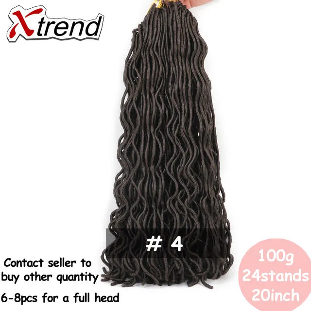 Xtrend Faux Locs Crochet Braid Twist Hair 20inch 24roots Synthetic Kanekalon Braiding wavy