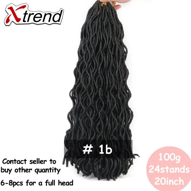 Xtrend Faux Locs Crochet Braid Twist Hair 20inch 24roots Synthetic Kanekalon Braiding wavy