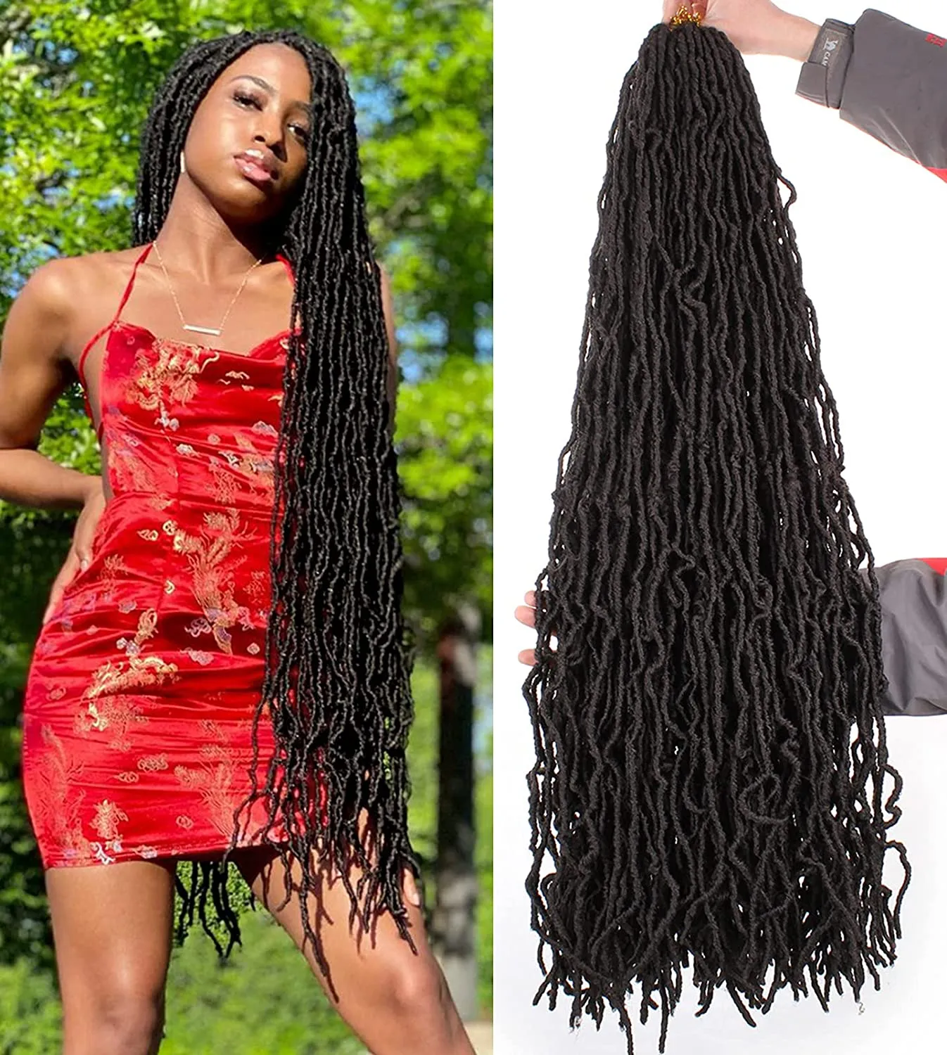 Xtrend Nu Soft Locs Crochet Braids Hair 18''24''36'' Faux Locs Curly Hair 21 Strands Synthetic Extened Crochet Hair